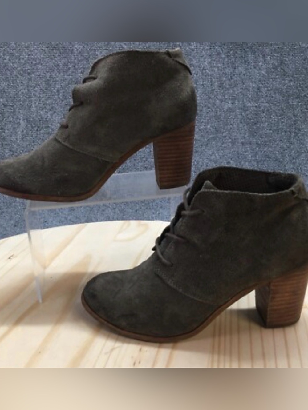 Tom’s Brown Suede Healed  Booties-7.5